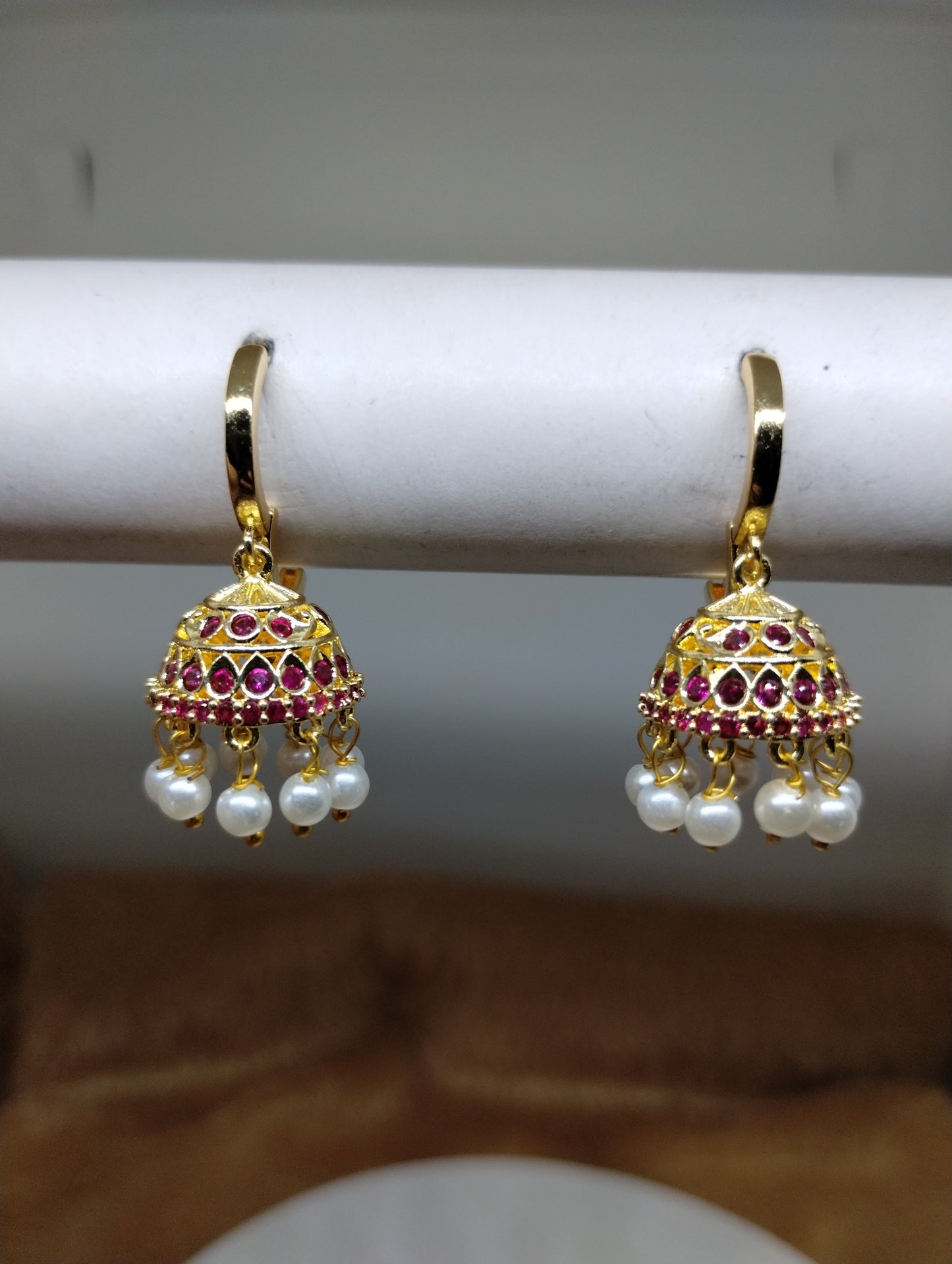 Aarohi Luxe CZ Jhumka Hoop Earrings