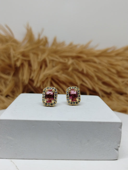 Halo American Diamond Stud Earrings