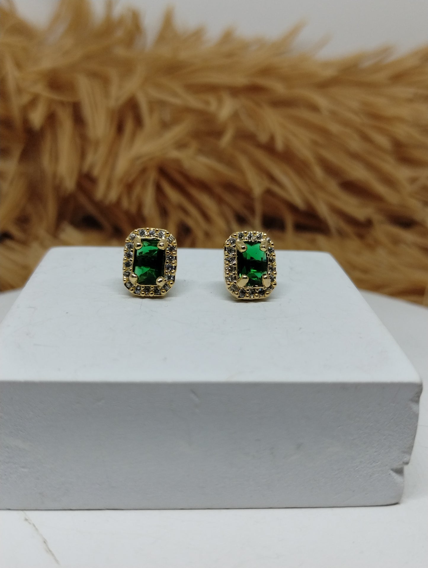 Halo American Diamond Stud Earrings