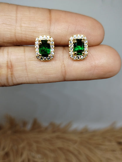 Halo American Diamond Stud Earrings