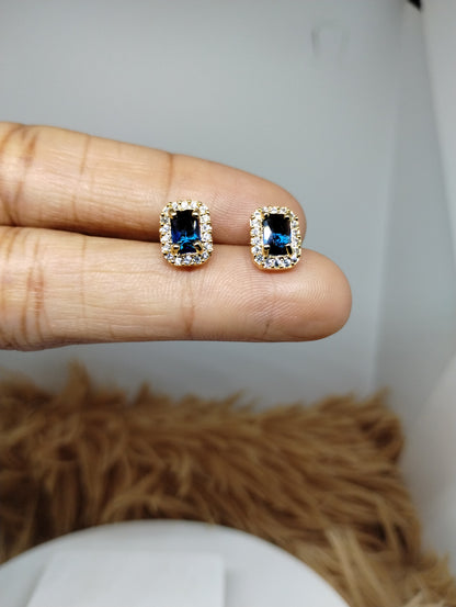 Halo American Diamond Stud Earrings