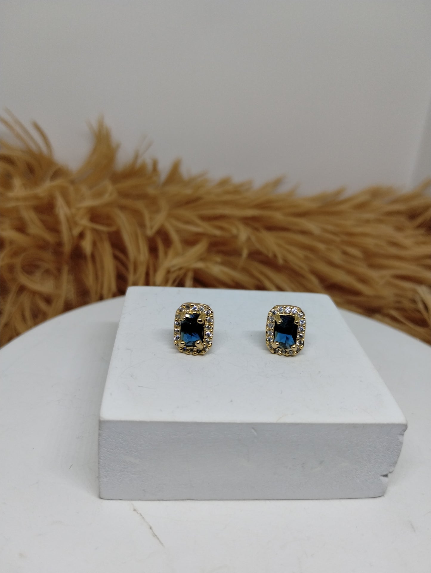 Halo American Diamond Stud Earrings