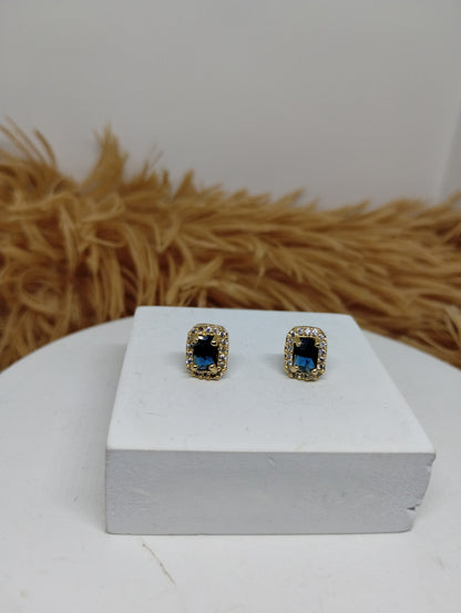 Halo American Diamond Stud Earrings