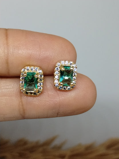 Halo American Diamond Stud Earrings