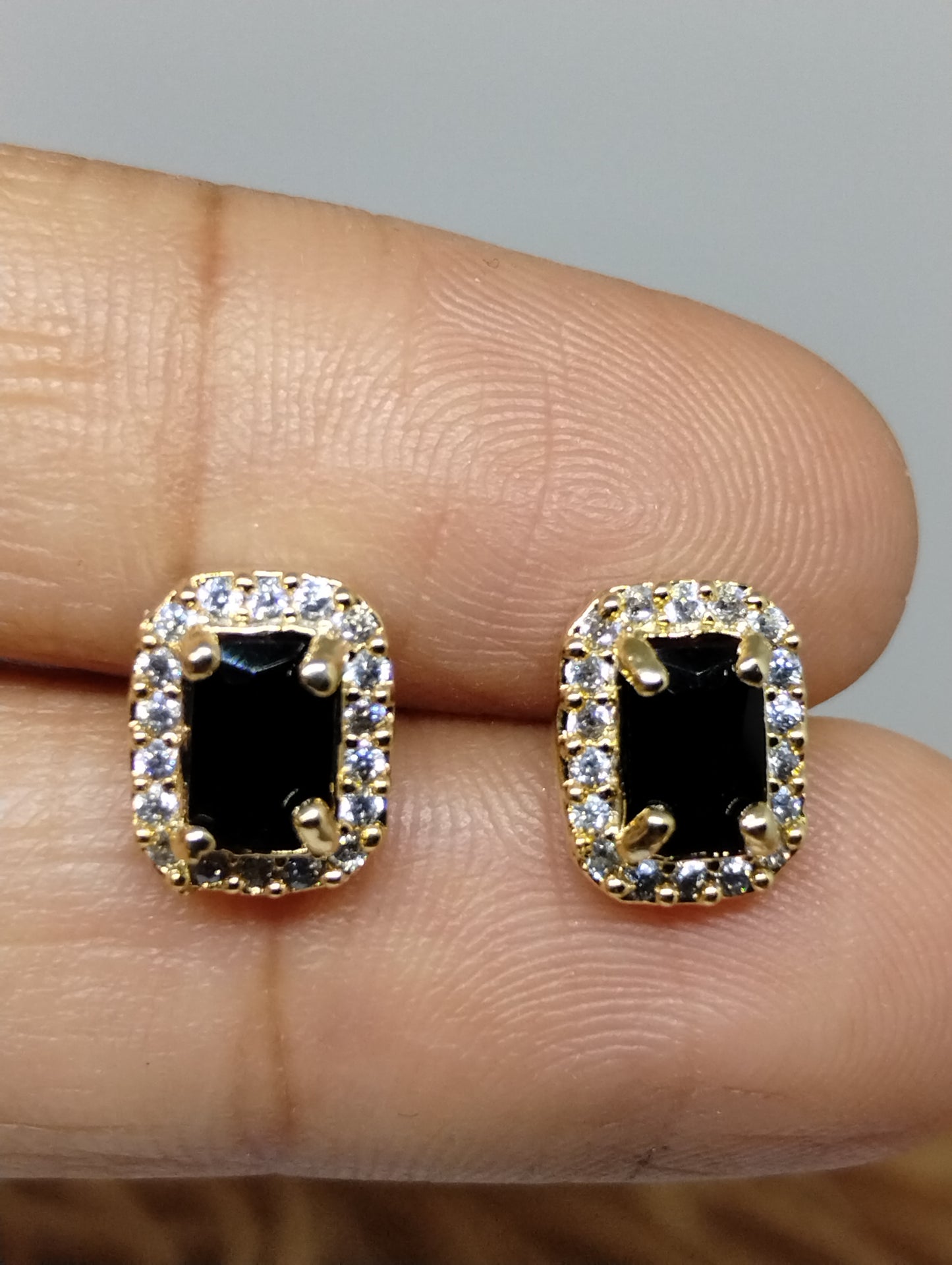 Halo American Diamond Stud Earrings