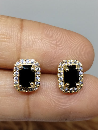 Halo American Diamond Stud Earrings
