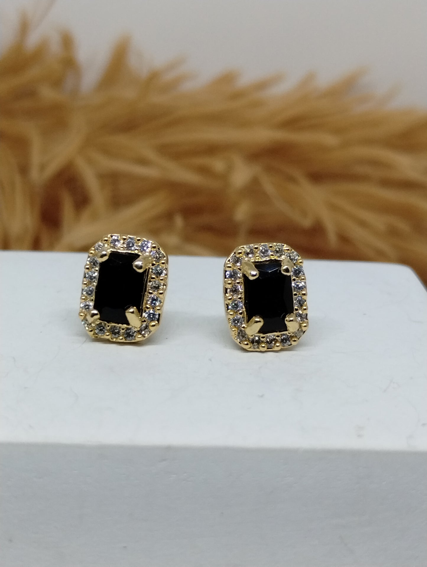 Halo American Diamond Stud Earrings