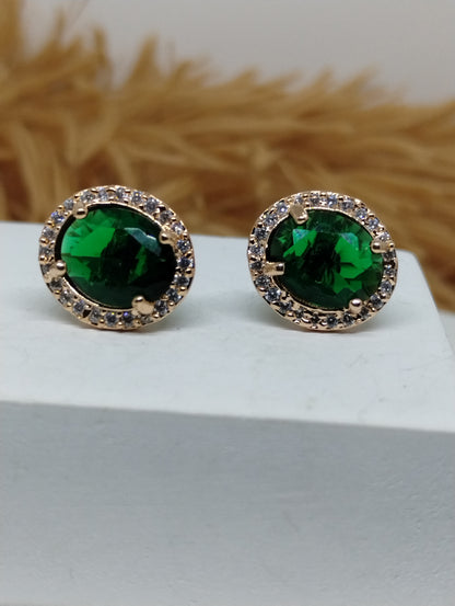 Halo American Diamond Stud Earrings