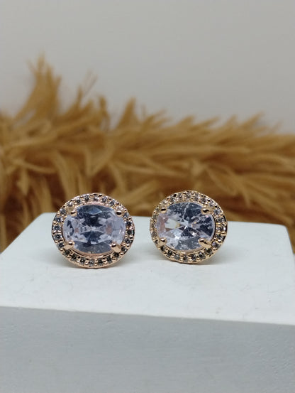 Halo American Diamond Stud Earrings