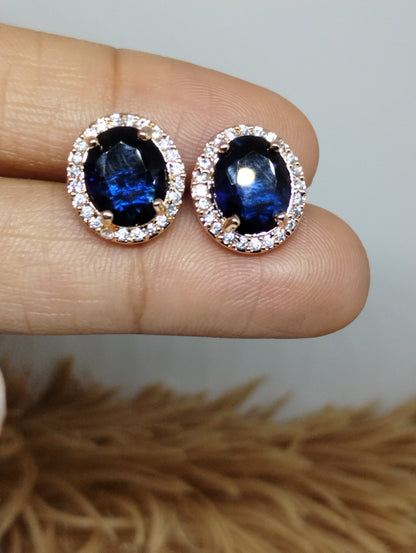 Halo American Diamond Stud Earrings