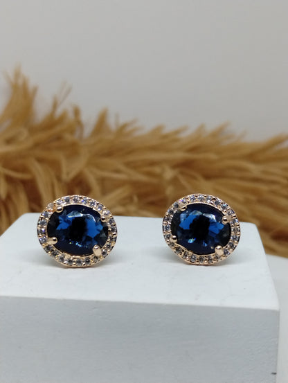 Halo American Diamond Stud Earrings