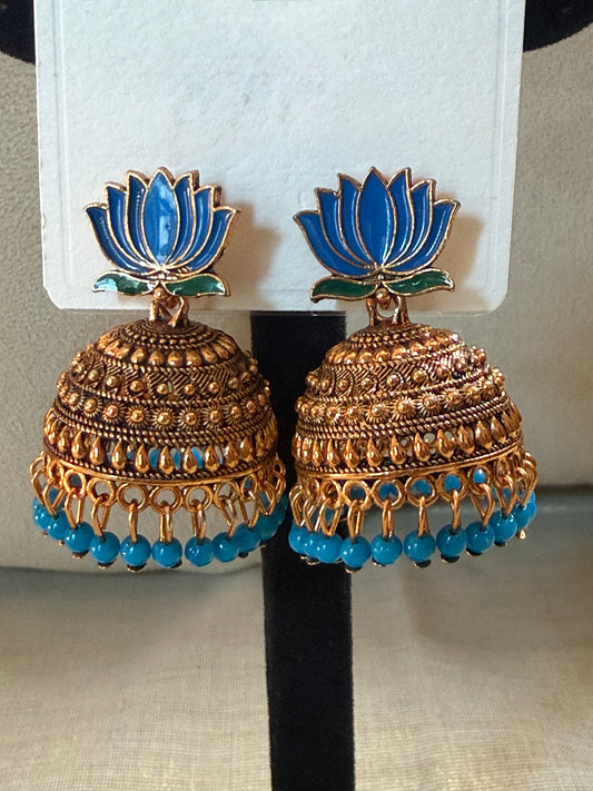 Lotus Jhumka Heritage Earrings – Multi Color Variants
