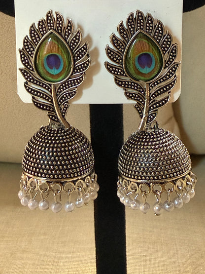 Peacock Grace Jhumka Earrings