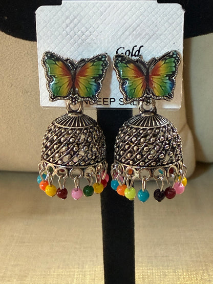 Rainbow Flutter Jhumka Earrings
