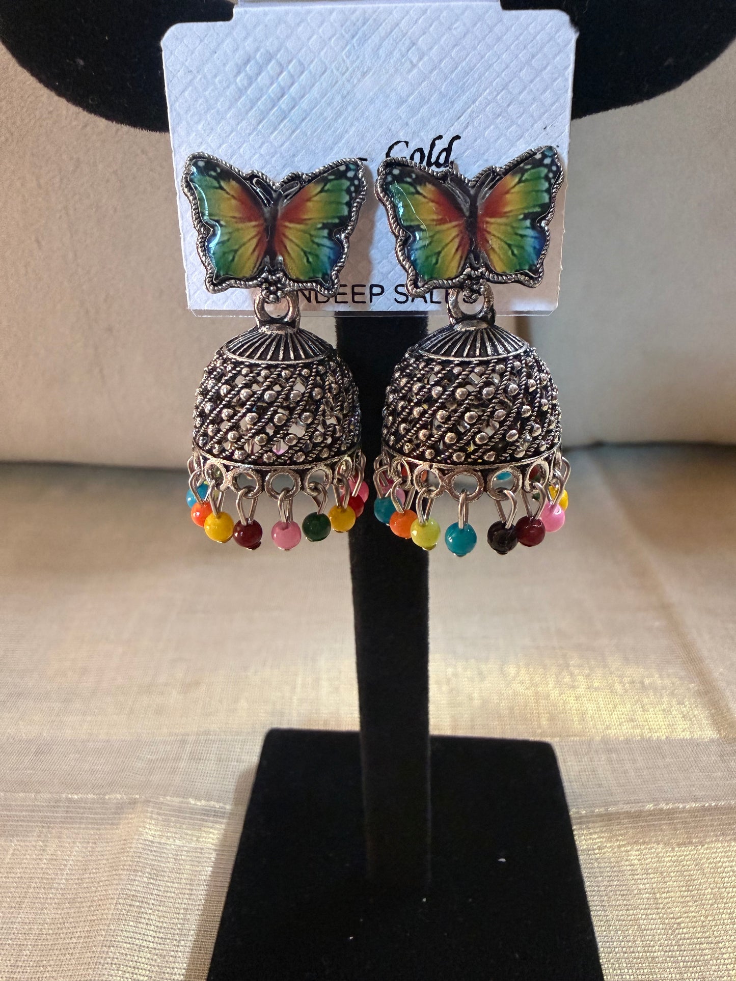 Rainbow Flutter Jhumka Earrings
