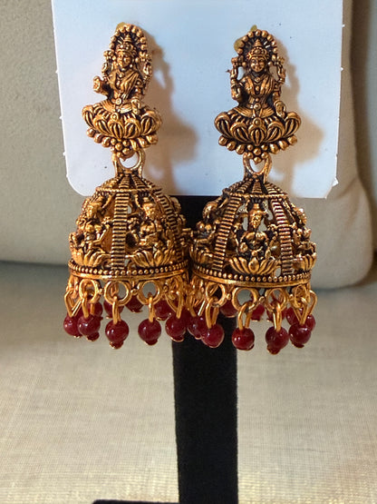 Lakshmi Temple Heritage Jhumka Earrings