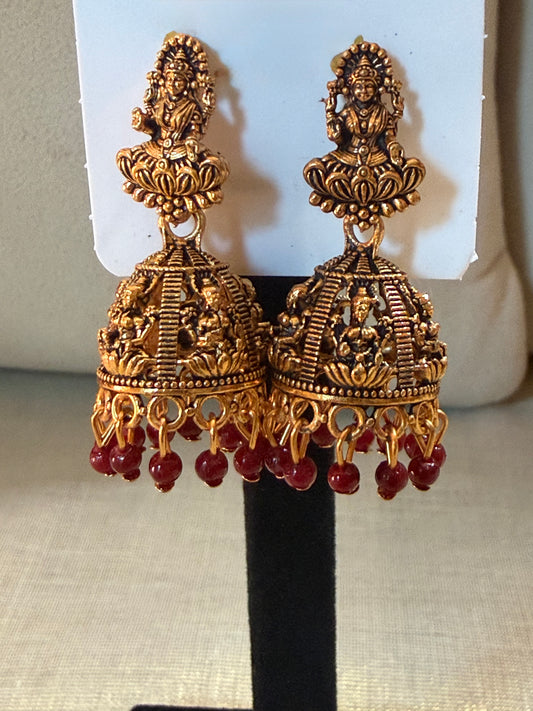 Lakshmi Temple Heritage Jhumka Earrings