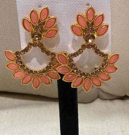 Blush Radiance Floral Statement Earrings