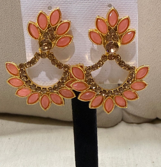 Blush Radiance Floral Statement Earrings