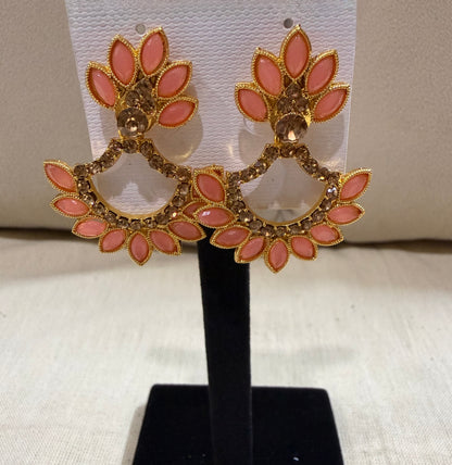 Blush Radiance Floral Statement Earrings