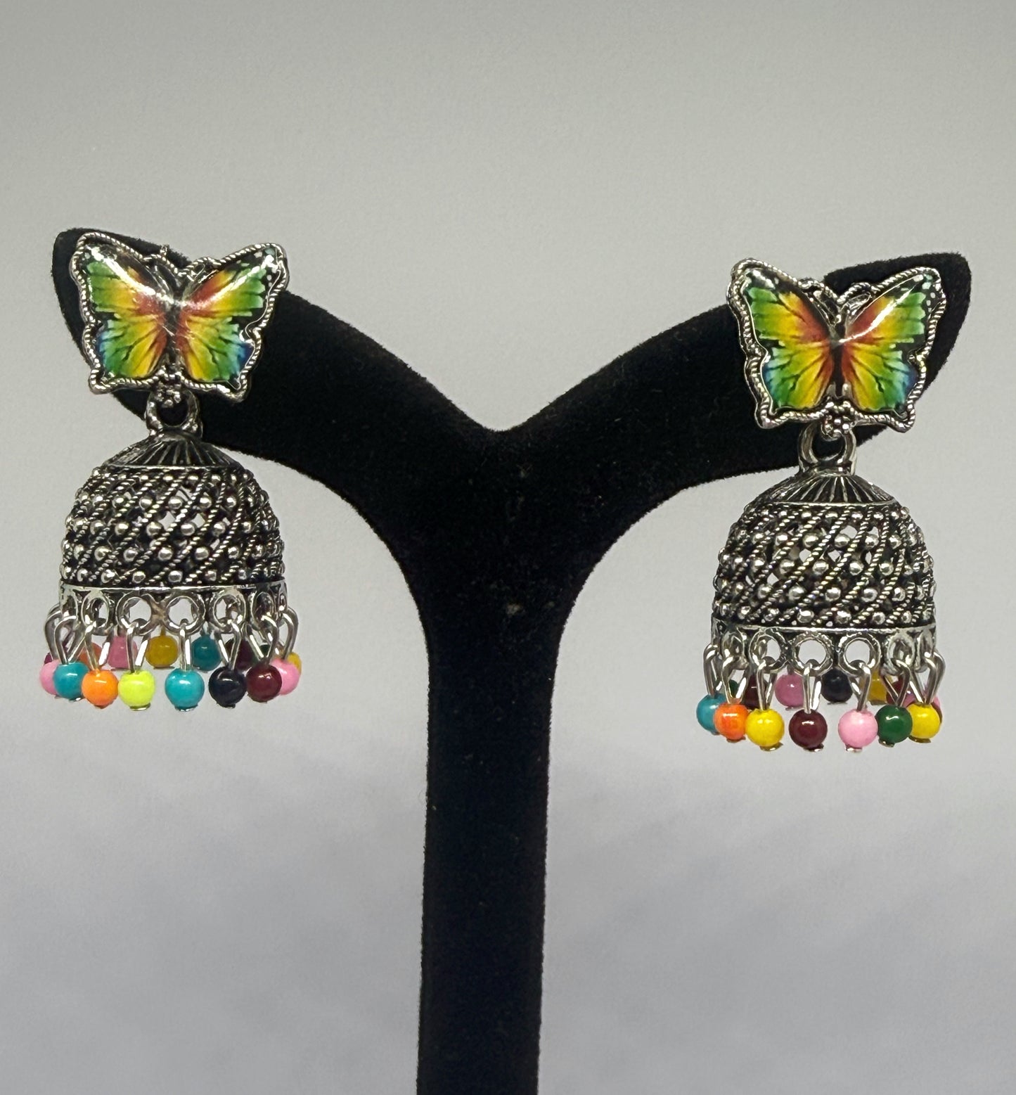 Rainbow Flutter Jhumka Earrings