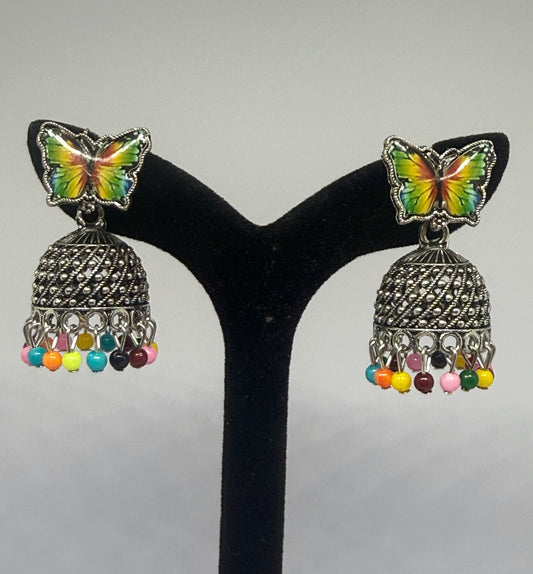 Rainbow Flutter Jhumka Earrings