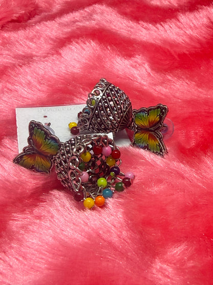 Rainbow Flutter Jhumka Earrings