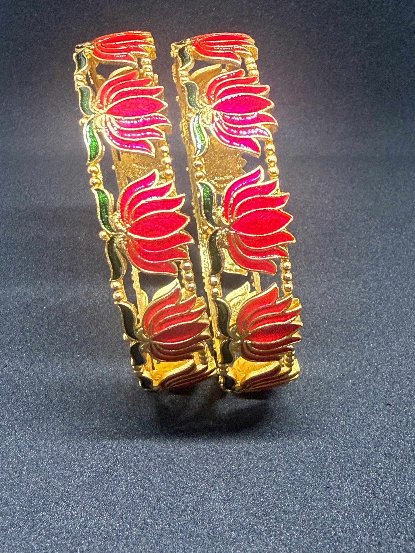 Lotus Bloom Gold-Tone Bangle