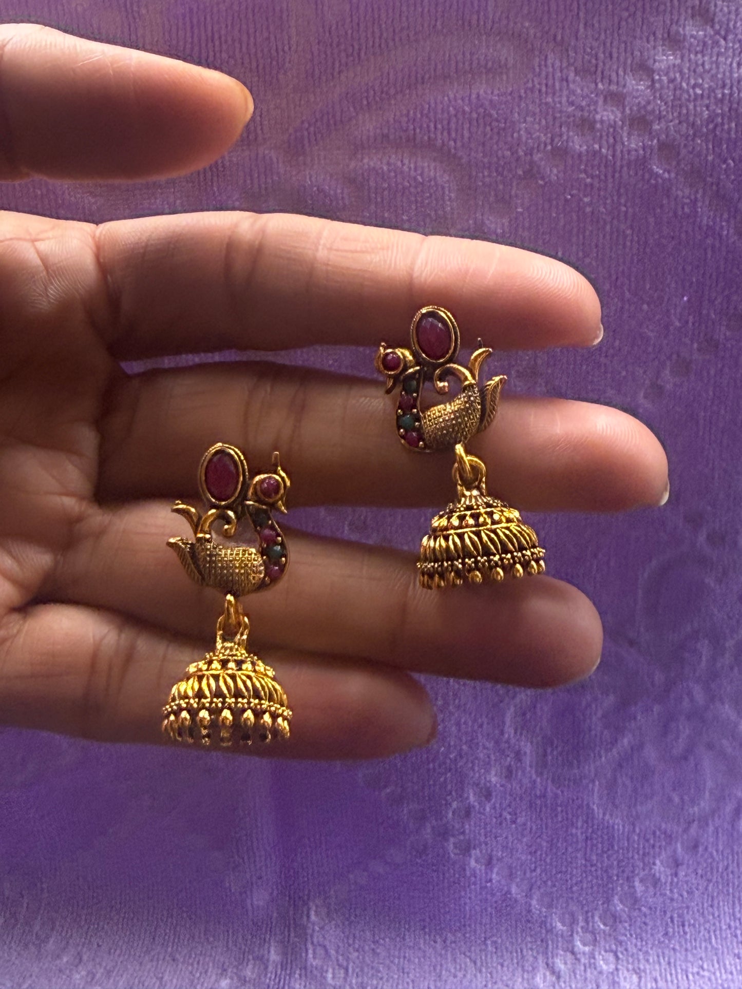 Mayura Grace Temple Jhumka Earrings