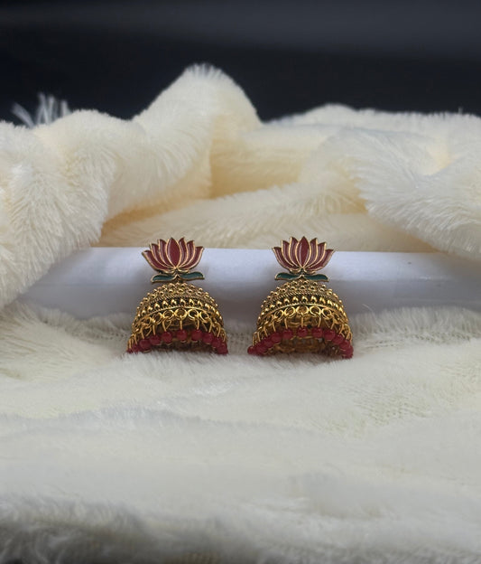 Lotus Jhumka Heritage Earrings – Multi Color Variants