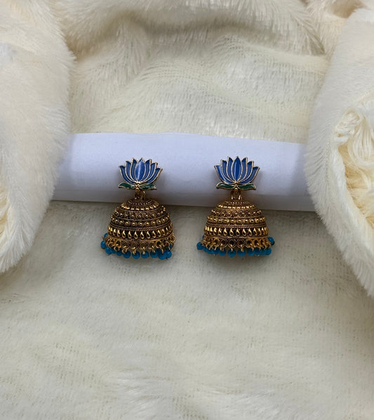 Lotus Jhumka Heritage Earrings – Multi Color Variants
