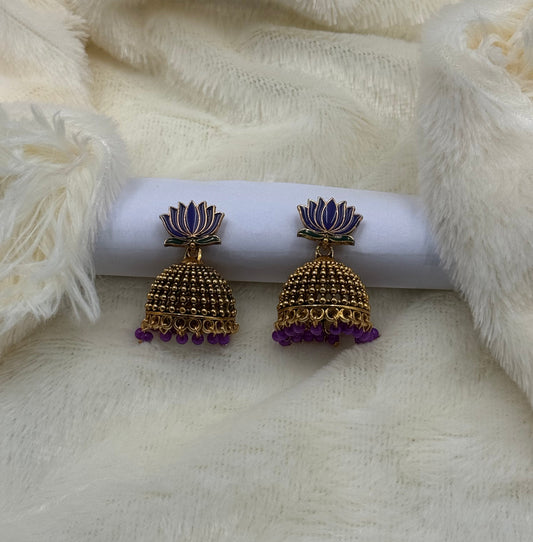 Lotus Jhumka Heritage Earrings – Multi Color Variants