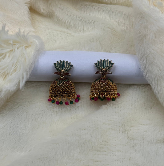 Lotus Jhumka Heritage Earrings – Multi Color Variants