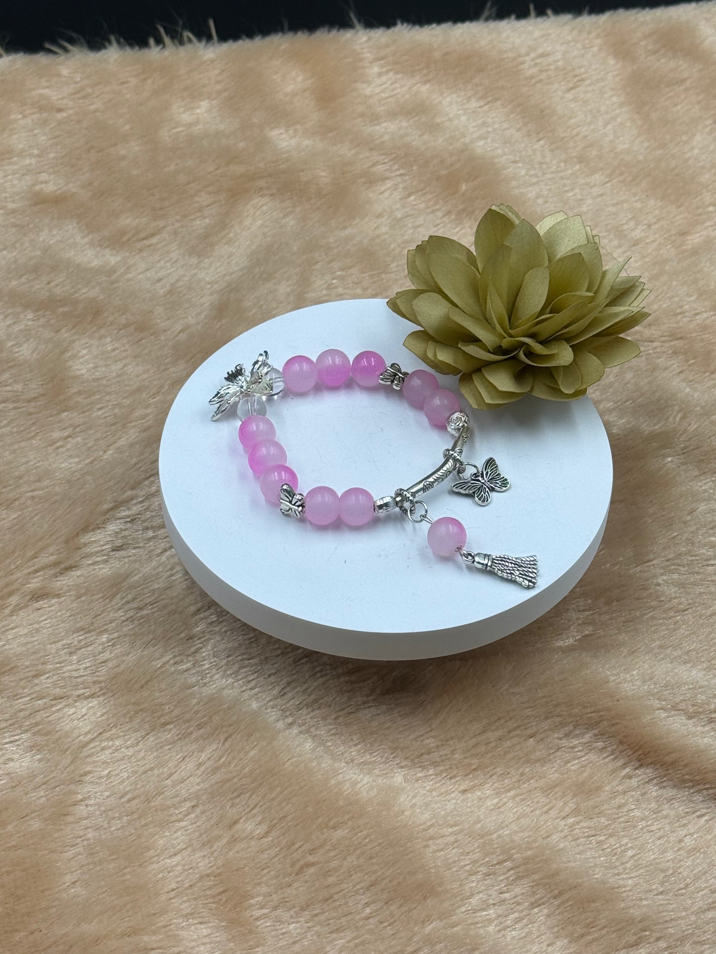 Blush Butterfly Charm Bracelet