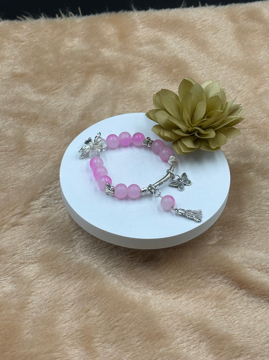 Blush Butterfly Charm Bracelet