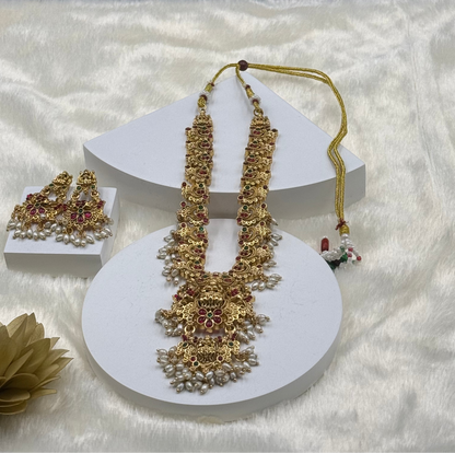 Necklace Set with Lakshmi Pendant & Pearls