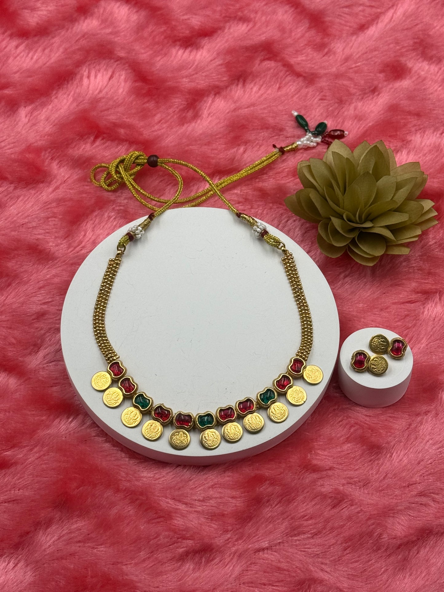 Coin Necklace Set with Earrings