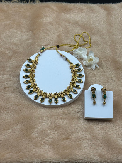 Necklace Set  Green Stone