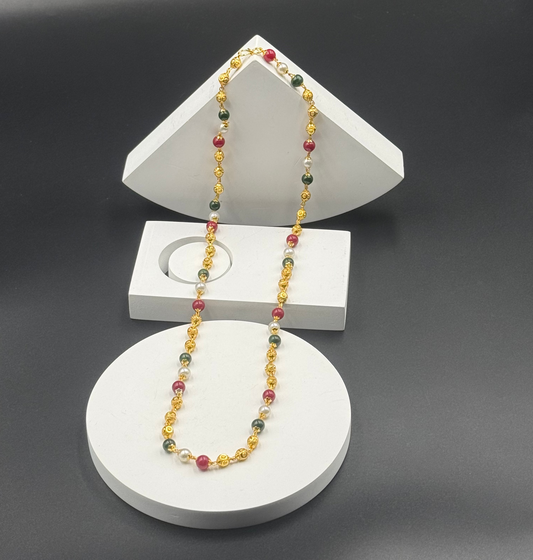 Multi-Colour Beaded Long Chain