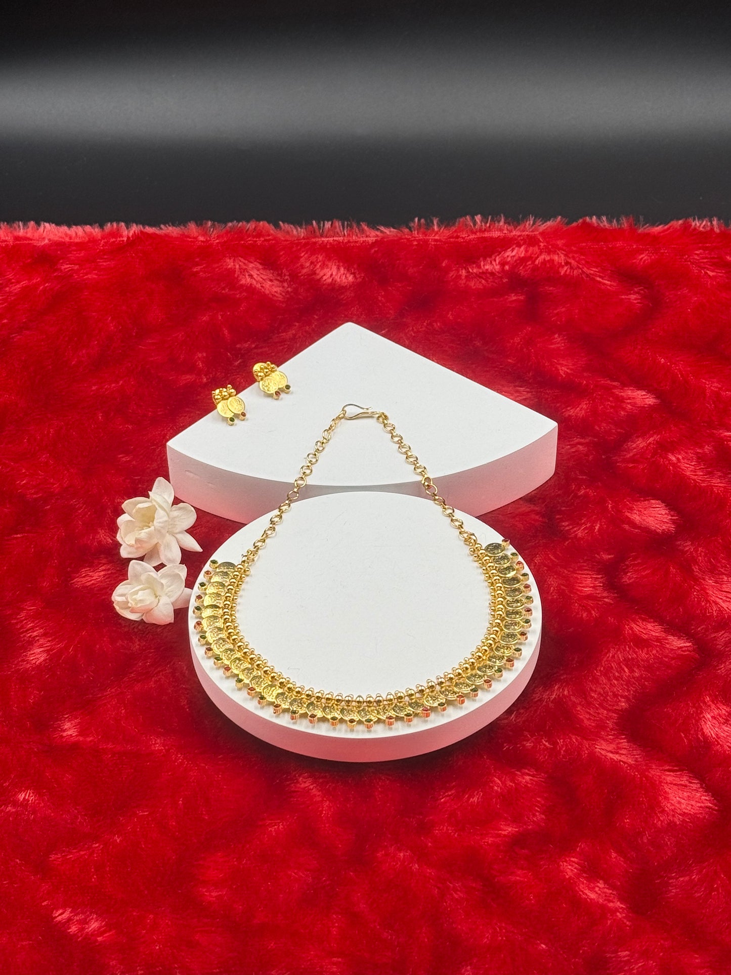 Temple Coin Cascade Necklace Set