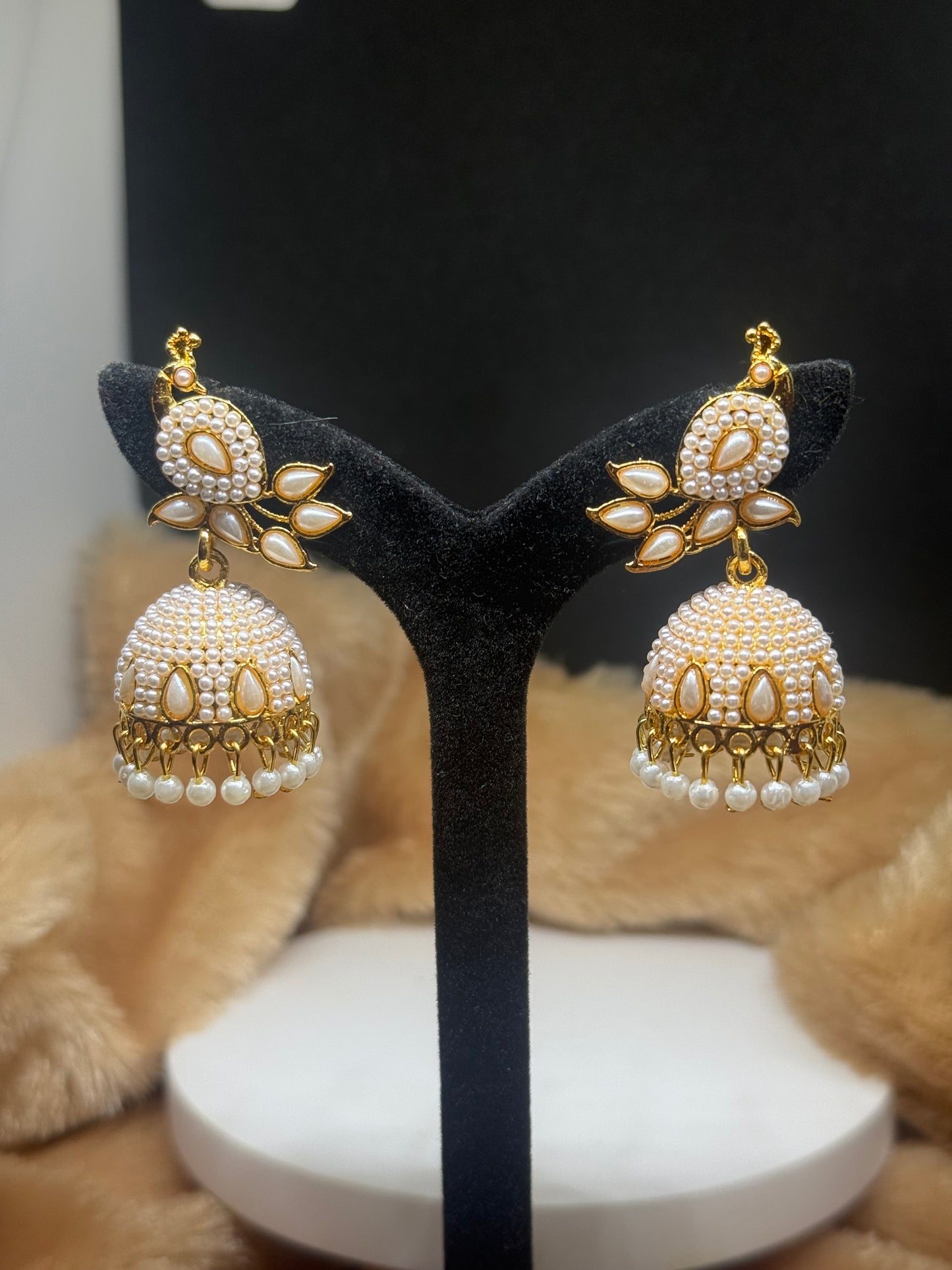 Pearl Blossom Royale Jhumkas