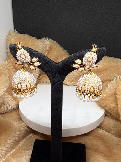 Pearl Blossom Royale Jhumkas