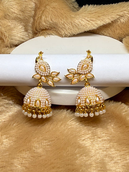 Pearl Blossom Royale Jhumkas