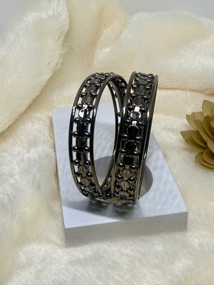 Noir Luxe Crystal Bangle Set