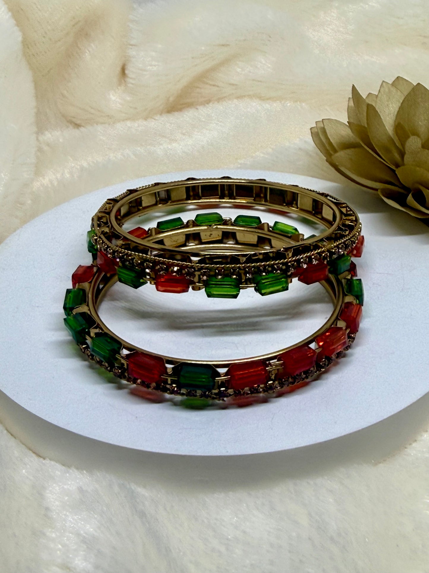 Regal Duo Crystal Bangle Set