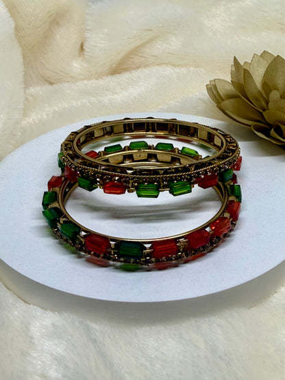 Regal Duo Crystal Bangle Set
