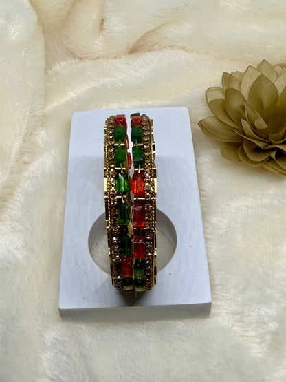 Regal Duo Crystal Bangle Set