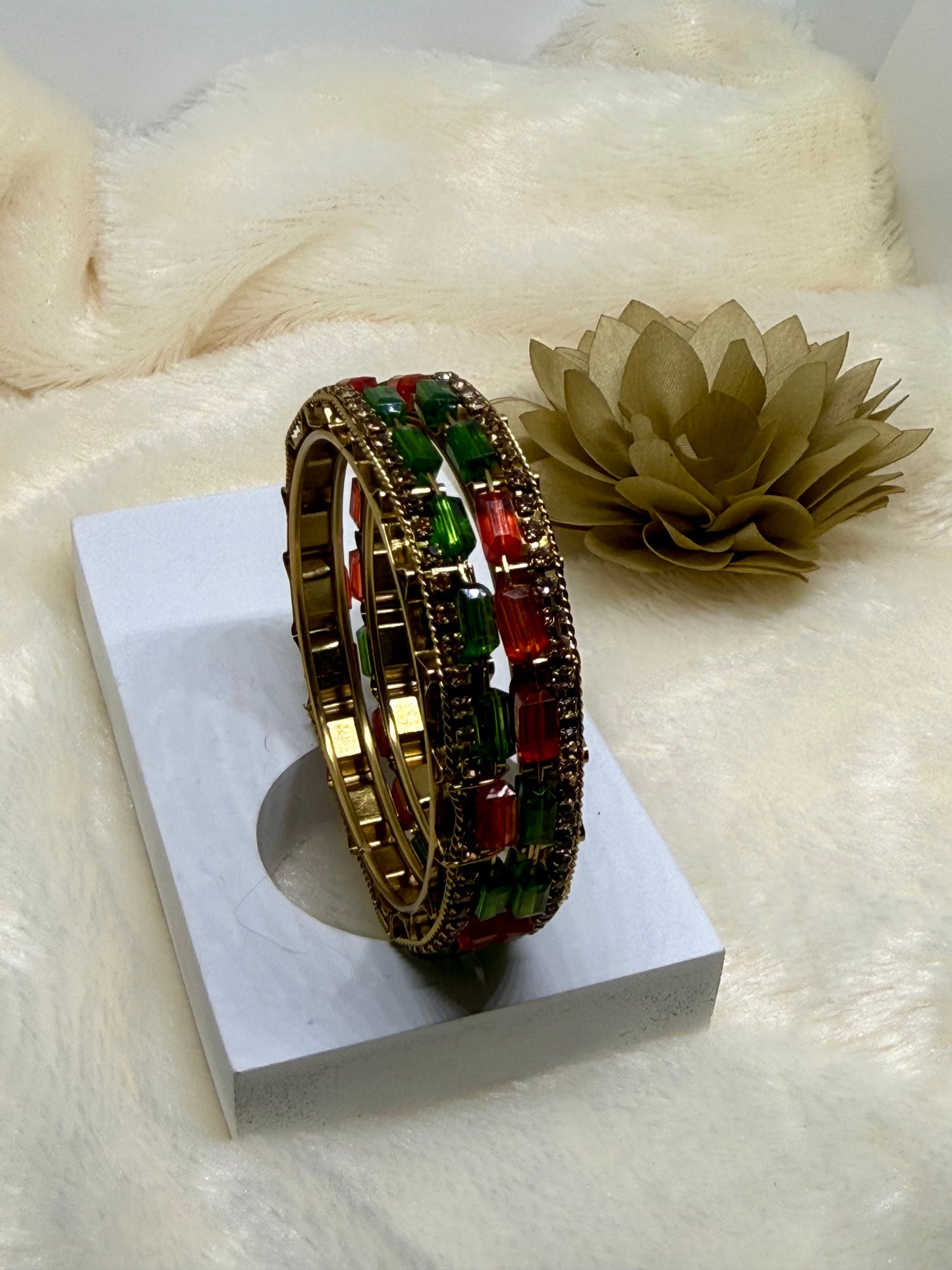 Regal Duo Crystal Bangle Set