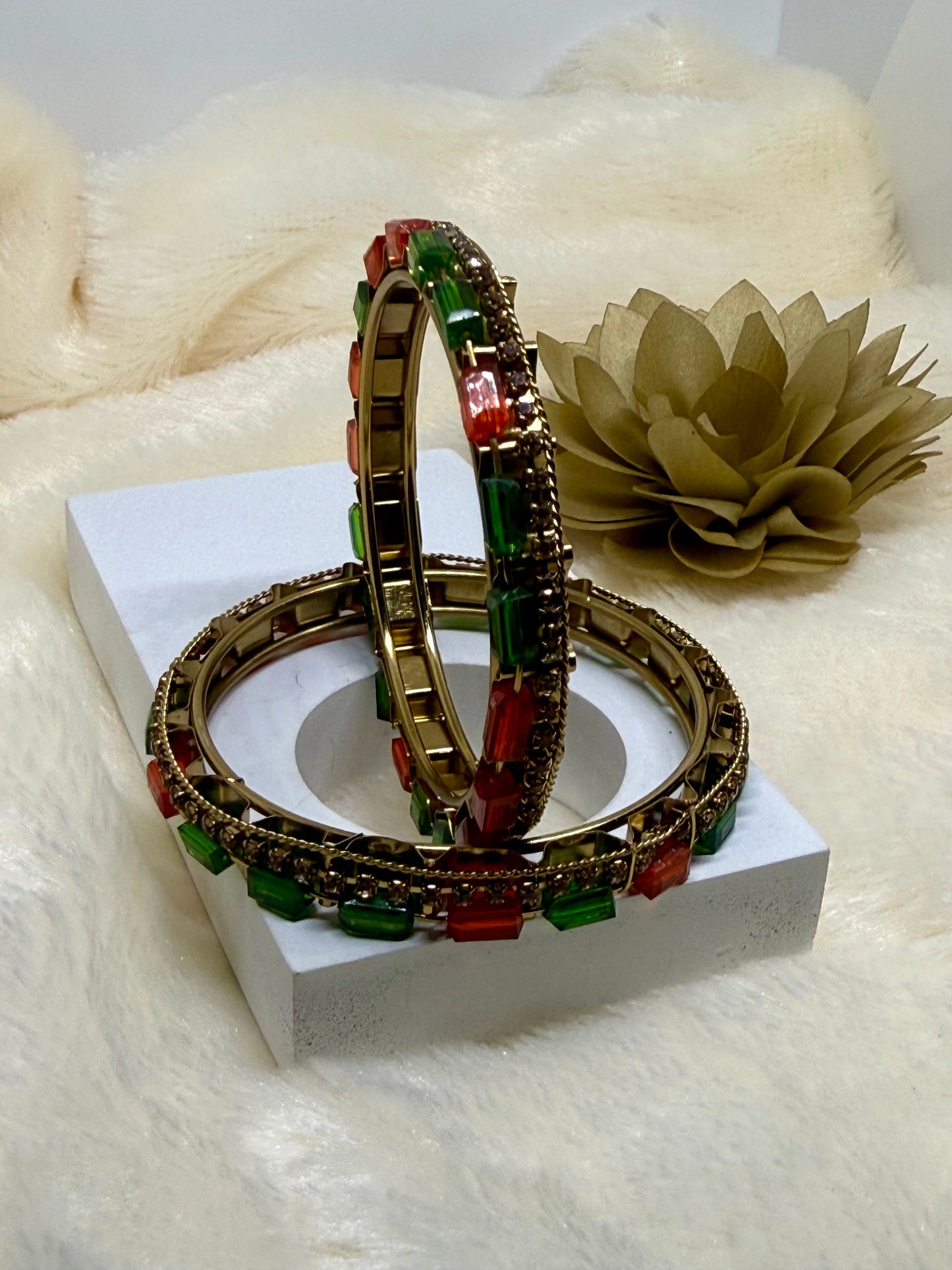 Regal Duo Crystal Bangle Set