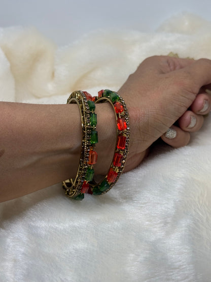 Regal Duo Crystal Bangle Set
